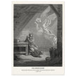 Gustave Dore The Bible engraving print . The Annunciation illustration .