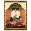 Edmund Dulac and one of his illustration for Princess Badoura fairy tale. Camaralzaman Finds the Talisman .