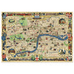 London 1951 vintage city map by George Philip & Son Landmarks and places of interest in London.