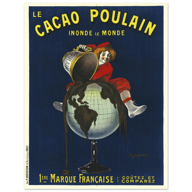 Le Cacao Poulain vintage advertising poster by Leonetto Cappiello.