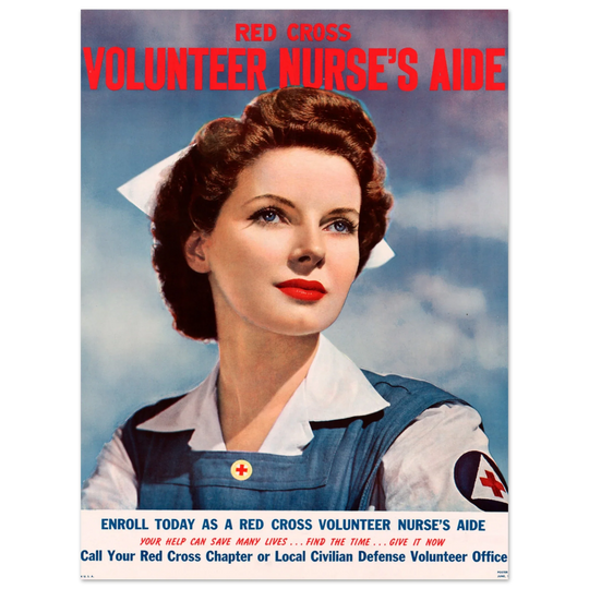 Volunteer nurse's aide vintage II World War poster