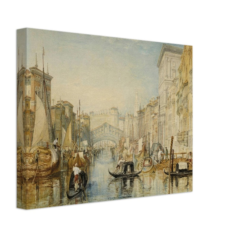 Venice the Rialto bridge in Italy. Antique painting by  Joseph Mallord William Turner.