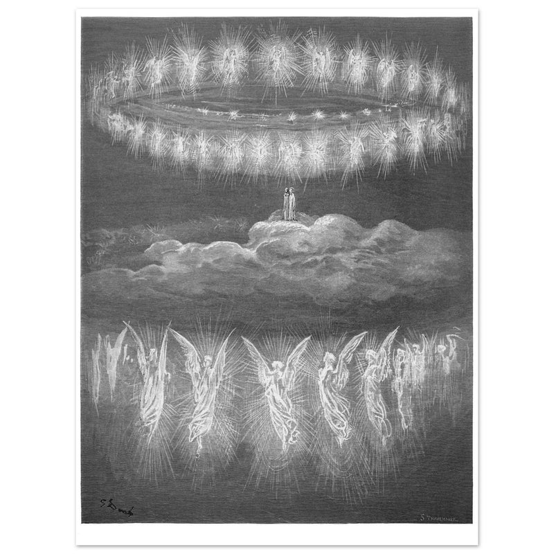 Gustave Dore illustration for The Divine Comedy by Dante Alighieri.  The Sun Glorified Souls. Paradise.