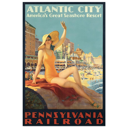 Atlantic City vintage travel poster .