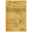 Flying machine patent 1906 by the Wright brothers. Vintage airplane.
