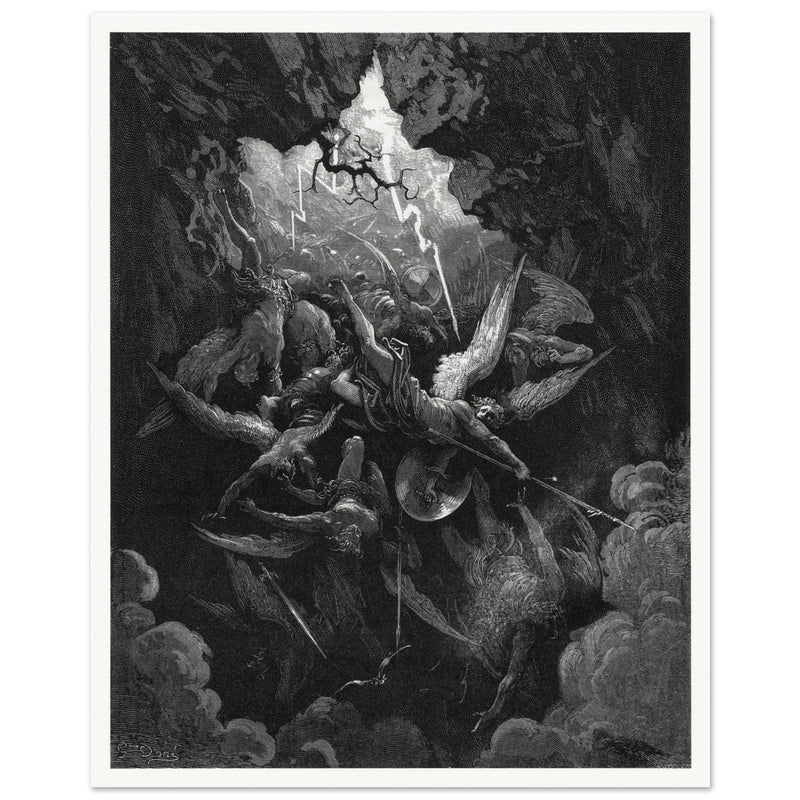 Gustave Dore Paradise Lost engraving . Satan and his fallen angels