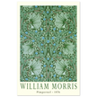 William Morris Pimpernel 1876. Green leaves and flowers wintage wallpaper art print.
