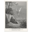 Gustave Dore The Bible engraving print . Elijah nourished by an angel illustration .