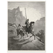 Don Quixote riding with Sancho Panza illustration by Gustave Dore.