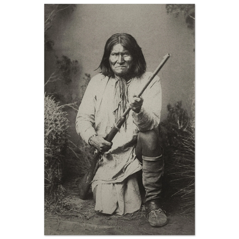 Geronimo Apache leader.  Portrait of native american indian.