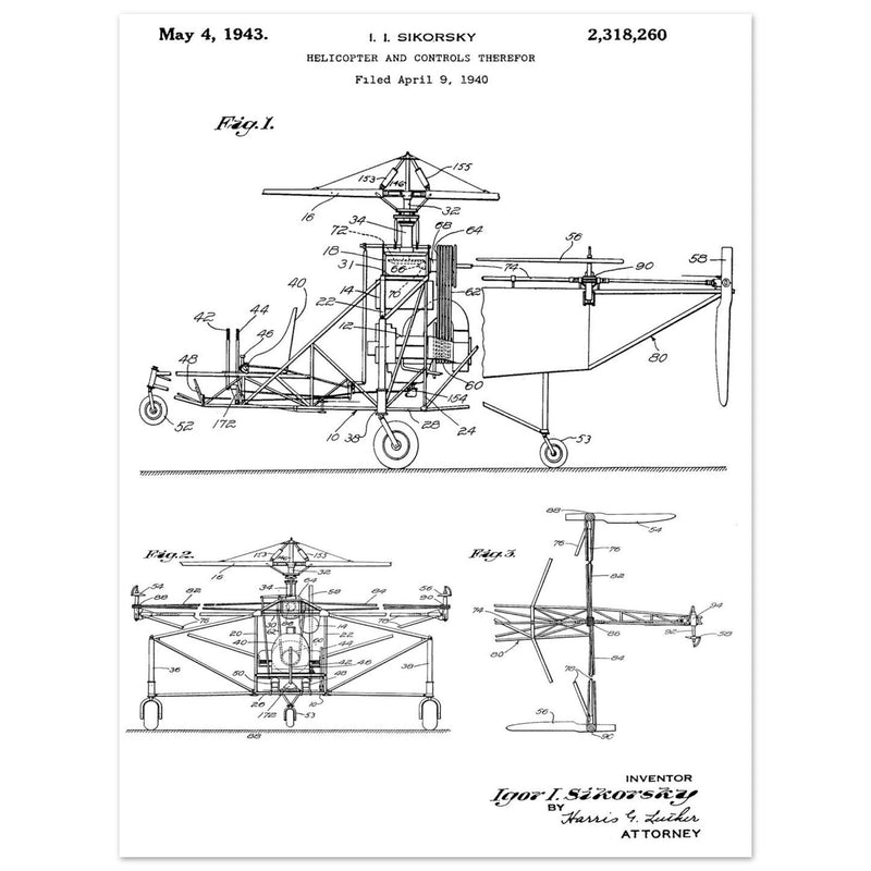 Helicopter patent by Igor Sikorsky