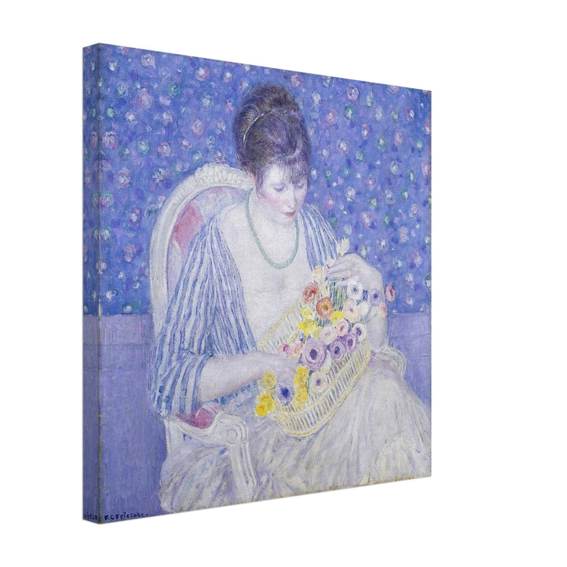 The Basket of Flowers antique painting by Frederick Carl Frieseke reproduction