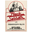 Black Sabbath vintage concert poster . Performance in 1975 in Seattle.