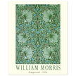 William Morris Pimpernel 1876. Green leaves and flowers wintage wallpaper art print.