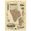 Vintage New York City map. Antique city plan of the city of New York.